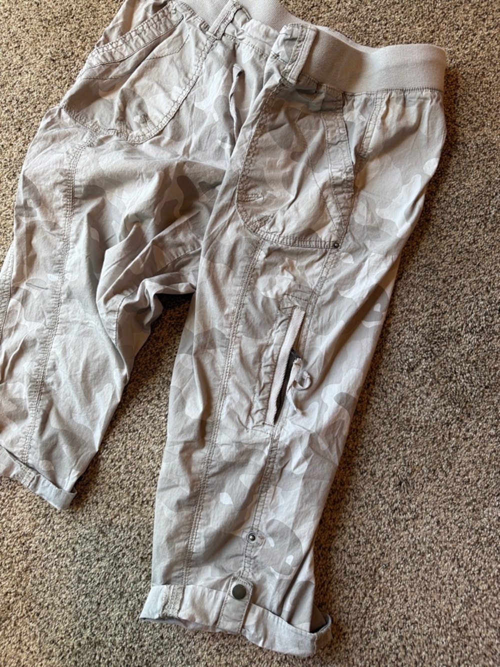 Khakis & Company | Neutral Camo Roll-Up Cargo Capri Pants - Picture 7 of 10